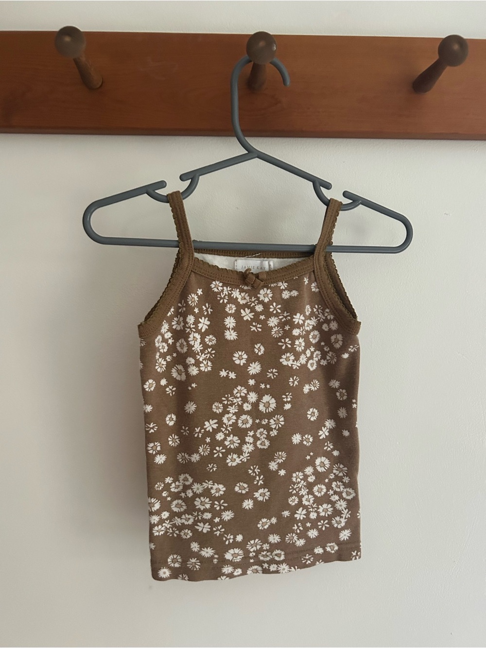 Jamie Kay Brown Floral Ribbed Tank Top